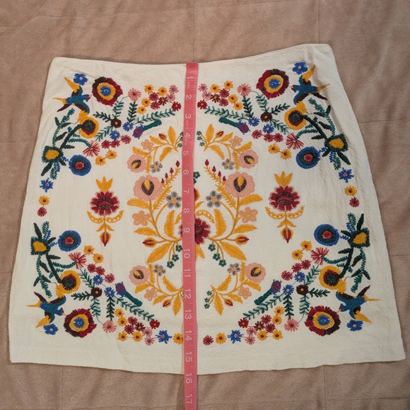 Umgee Cream Skirt with Multicolor Floral Design - Picture 2 of 10